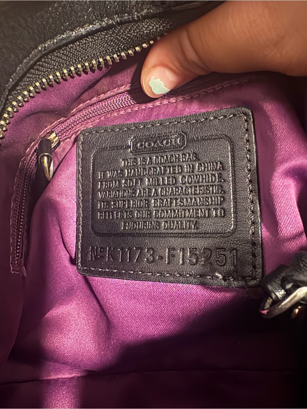 Coach Black Leather Shoulder Bag with Silver Hardware - Picture 3 of 4